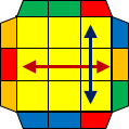 PLL08 T-perm平面図（ルービックキューブ）