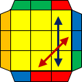 PLL13 J-perm:b平面図（ルービックキューブ）